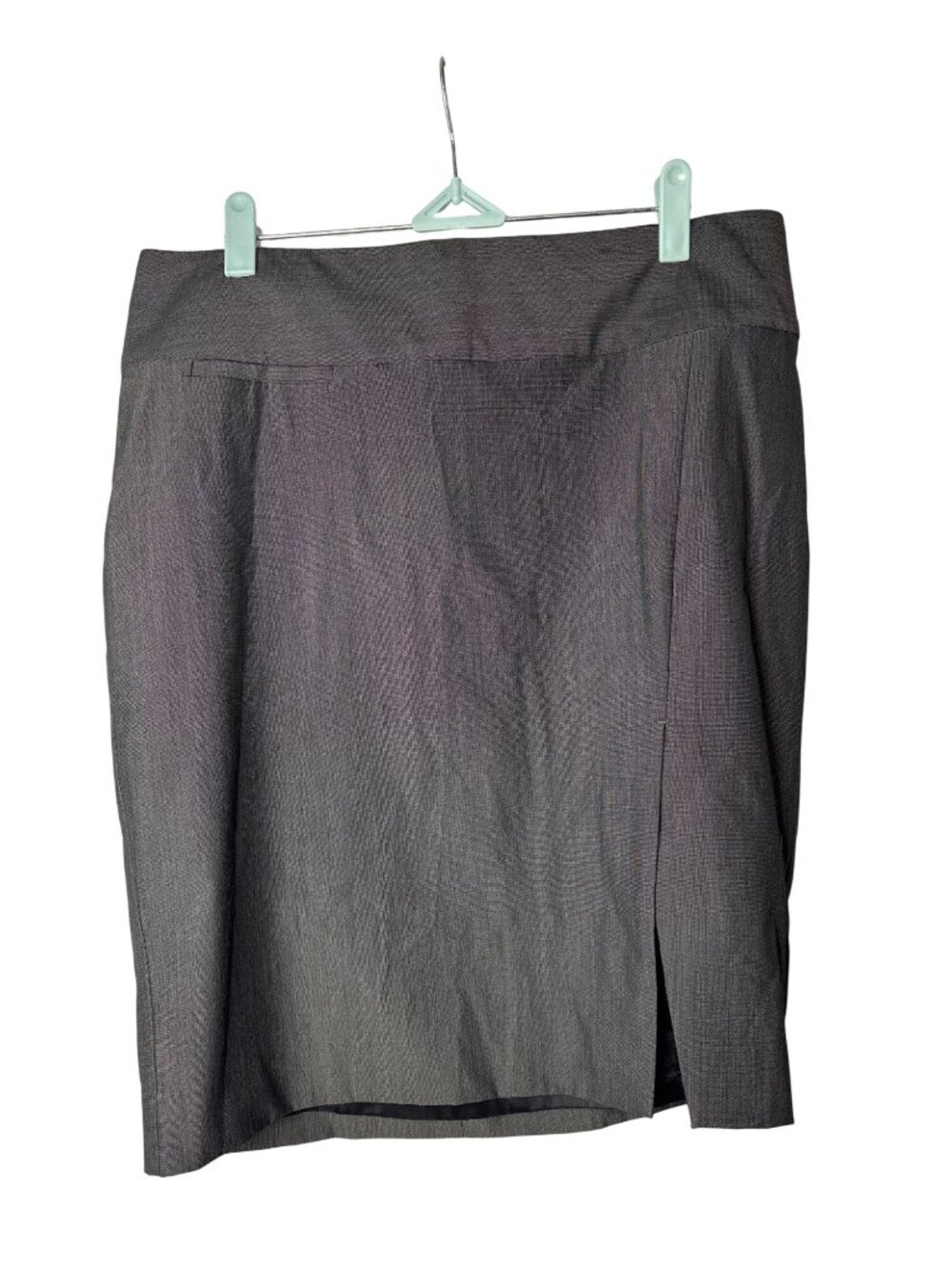 Express Design Studio Pencil Skirt Size 8 Knee Length Front Slit Grey Lined